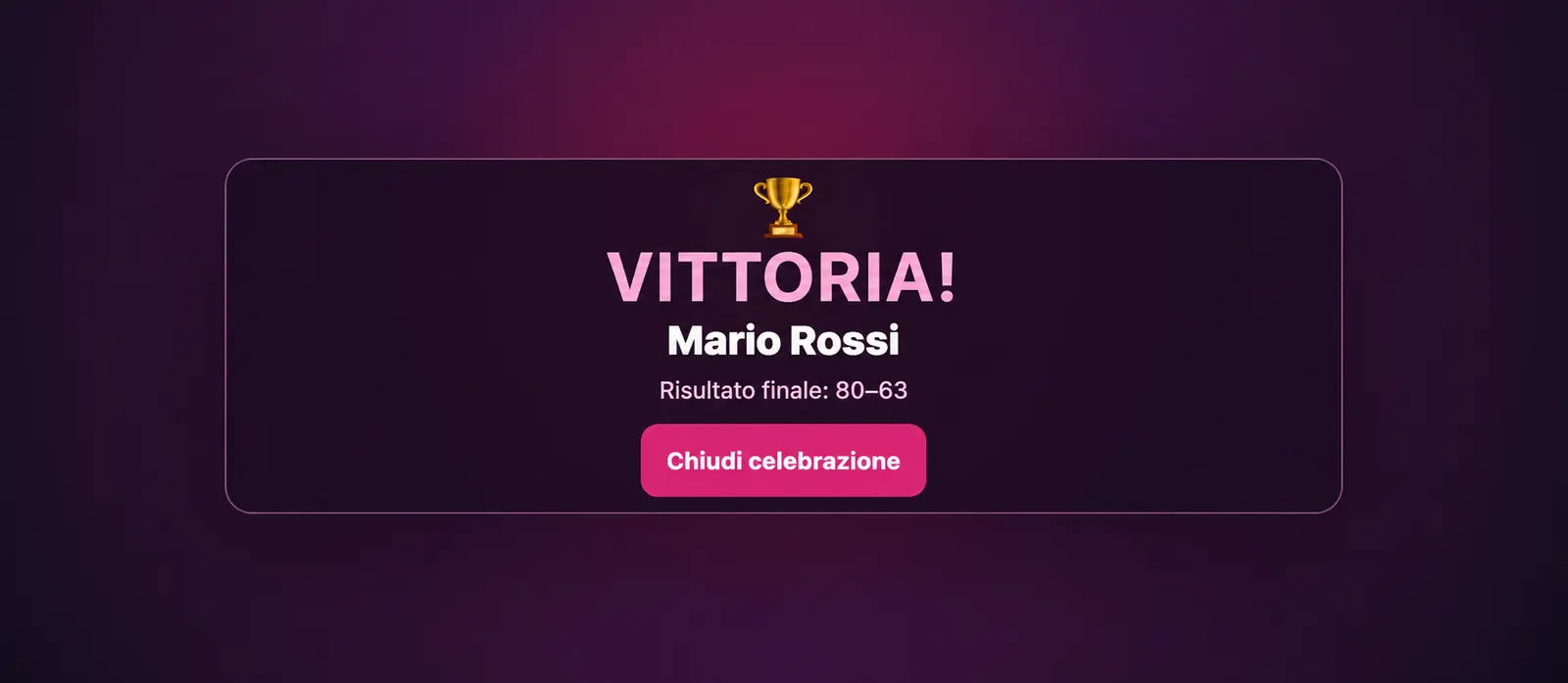 Schermata di vittoria del Pool Continuo 14.1